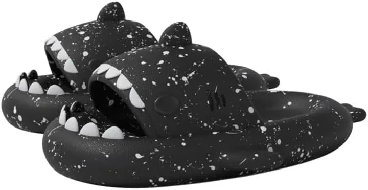 allgala Shark Slides for Women Men and Big Kids Novelty Soft Slippers Open Toe Shark Sandals Cushioned Slides Beach Pool Shower Cruise Slippers with Comfy Cushioned Thick Sole
