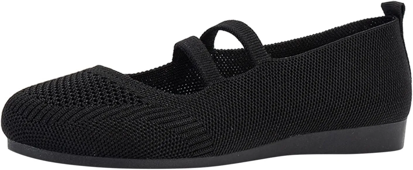 AMDBEL Ballet Flats Shoes for Women Dressy Women's Flat Dress Shoes Black Ballet Shoes Dress Shoes Suede Bow Round Toe Flats