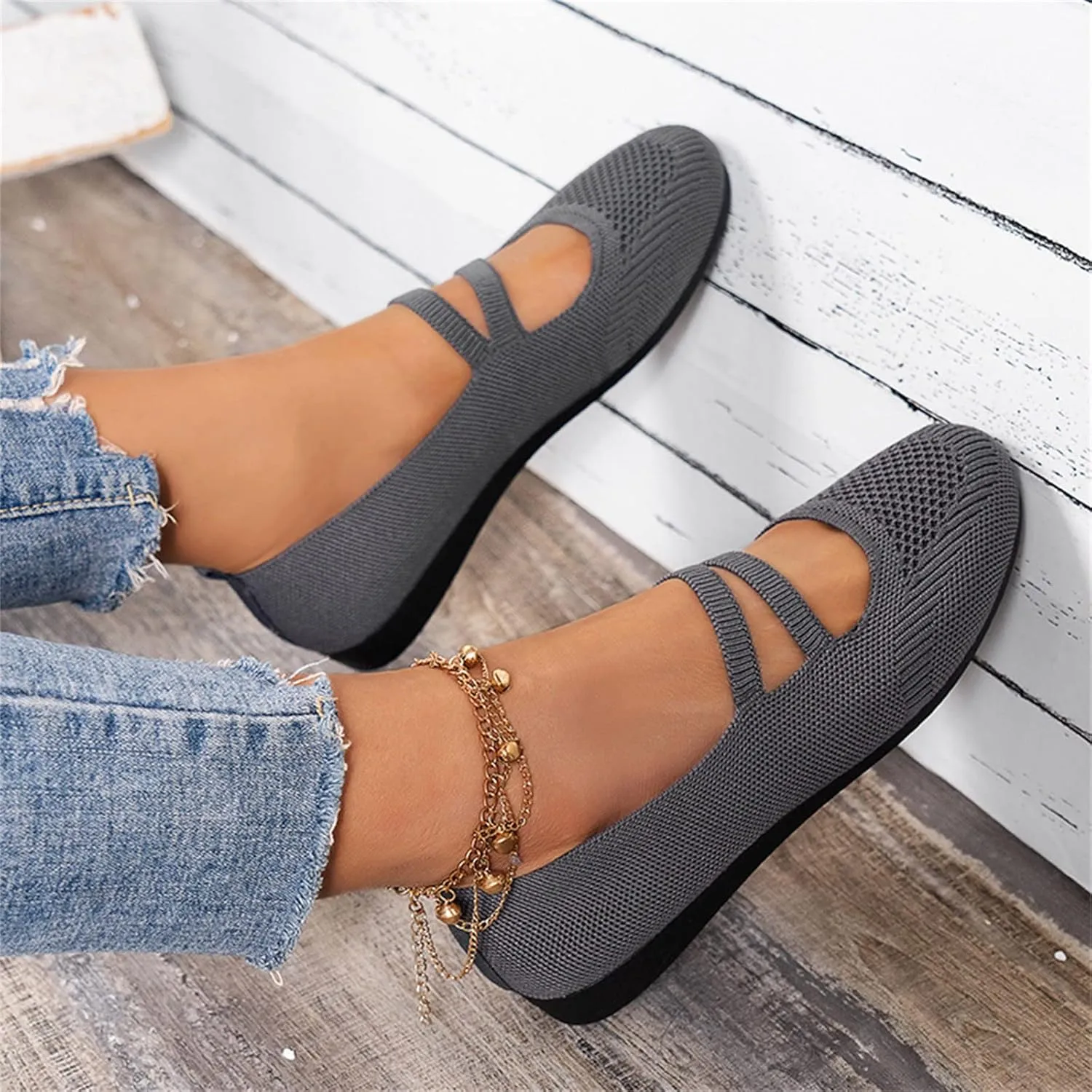 AMDBEL Ballet Flats Shoes for Women Dressy Women's Flat Dress Shoes Black Ballet Shoes Dress Shoes Suede Bow Round Toe Flats