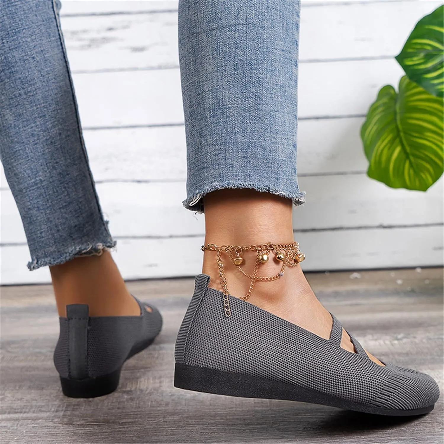 AMDBEL Ballet Flats Shoes for Women Dressy Women's Flat Dress Shoes Black Ballet Shoes Dress Shoes Suede Bow Round Toe Flats