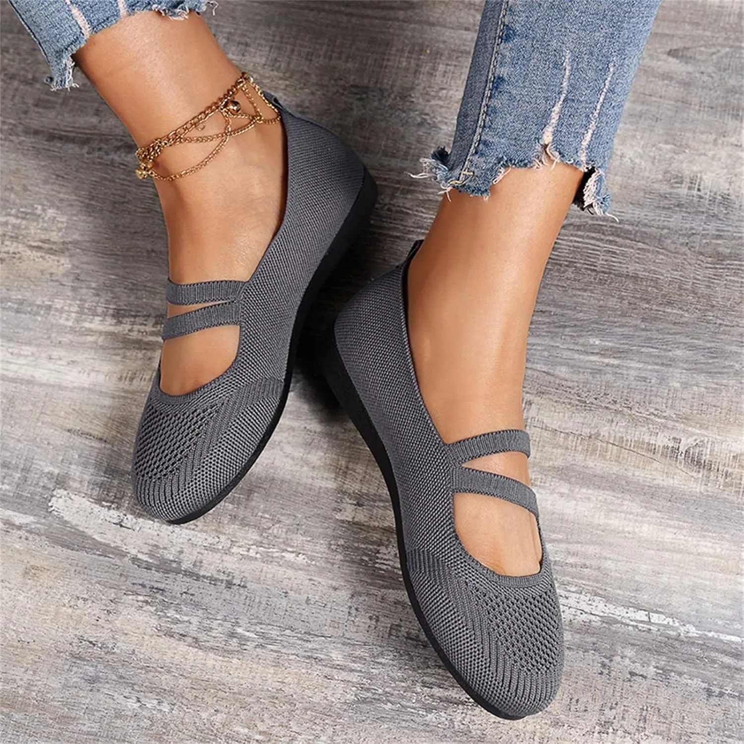 AMDBEL Ballet Flats Shoes for Women Dressy Women's Flat Dress Shoes Black Ballet Shoes Dress Shoes Suede Bow Round Toe Flats