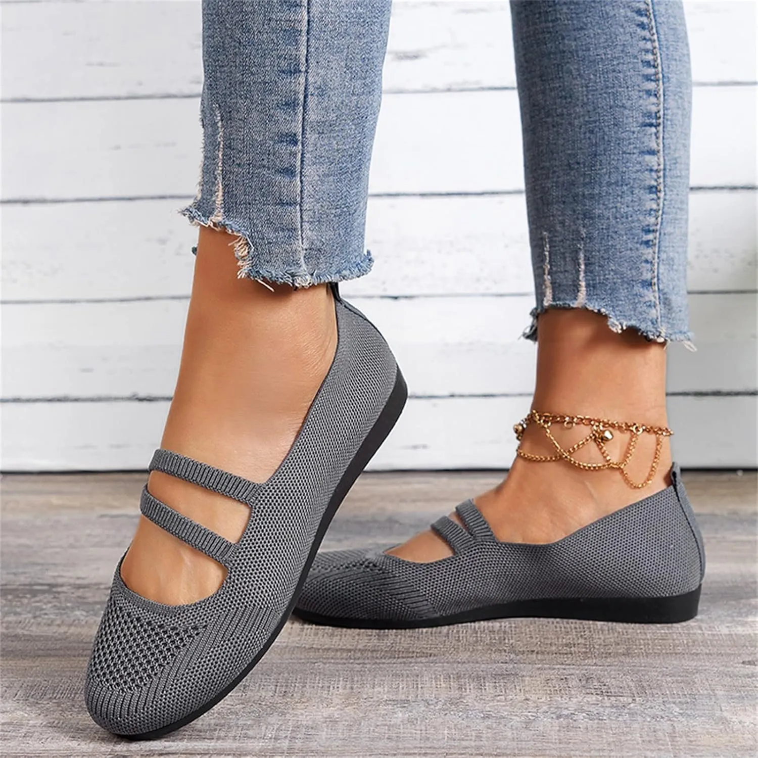 AMDBEL Ballet Flats Shoes for Women Dressy Women's Flat Dress Shoes Black Ballet Shoes Dress Shoes Suede Bow Round Toe Flats