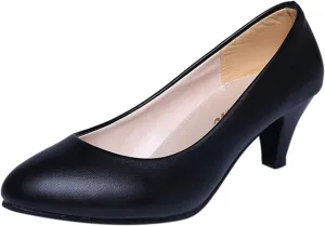 AMDBEL Pumps for Women Low Heel, Women's High Heels Ballet Flats Patent Leather Pointed Toe Stiletto Slip On Dress Pump Shoes