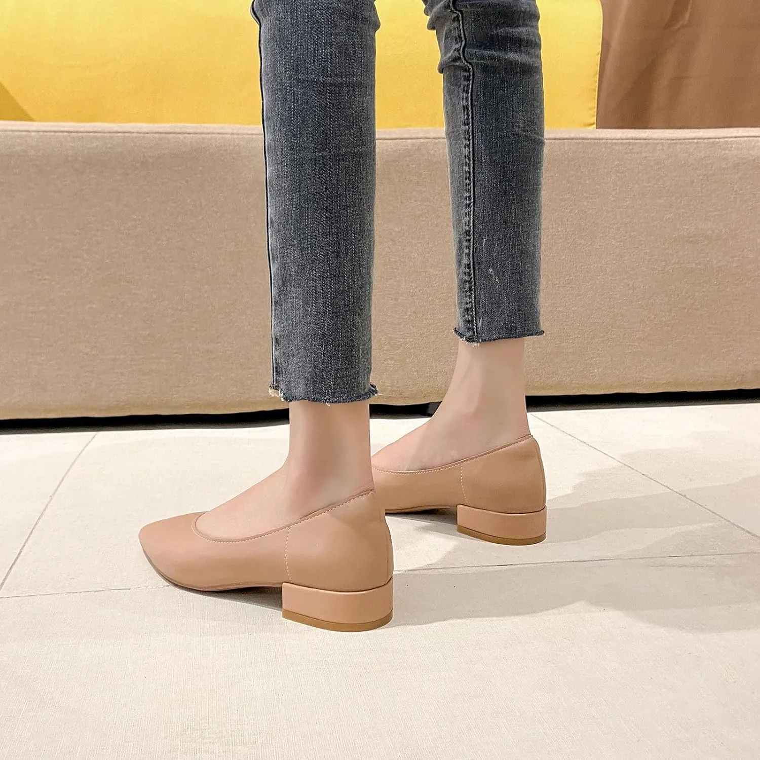 AOQUNFS Women's Low Heel Dress Shoes for Women Pumps Business Casual Comfortable Office Shoes