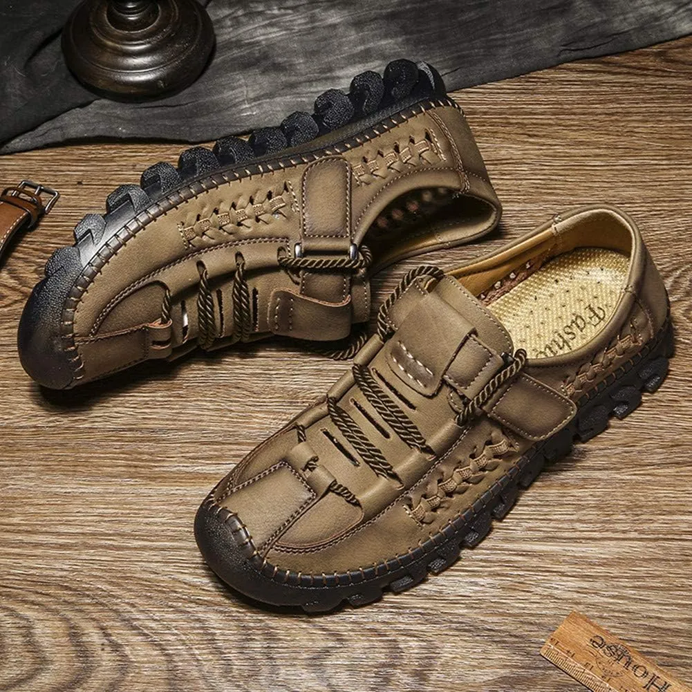Asifn Men's Business Breathable Loafers Summer Casual Walking Sneakers Handmade Driving Office Shoes