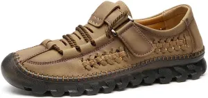 Asifn Men's Business Breathable Loafers Summer Casual Walking Sneakers Handmade Driving Office Shoes