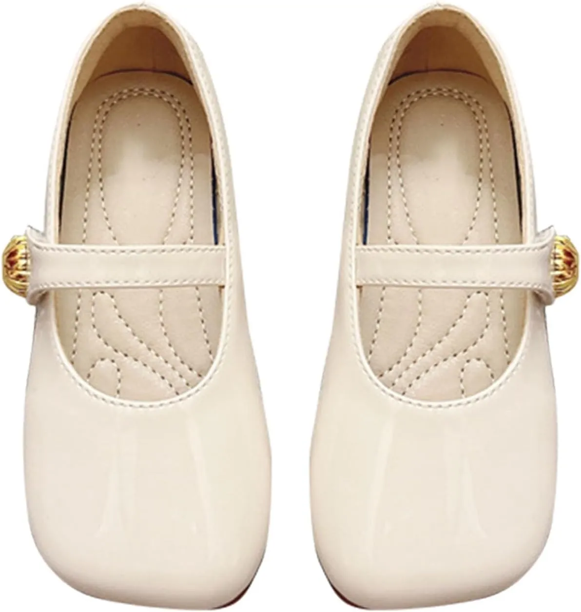 Baby Girl Dress Shoes Mary Jane Flat with Hook and Loop Straps Girls' Shoes for School Weddings and Casual Wear
