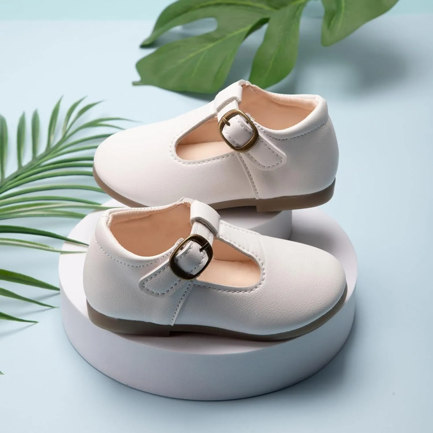 Baby Girl Mary Jane Dress Shoes School Oxford Flats for Kid Wedding Party Shoes T-Strap Uniform Shoes