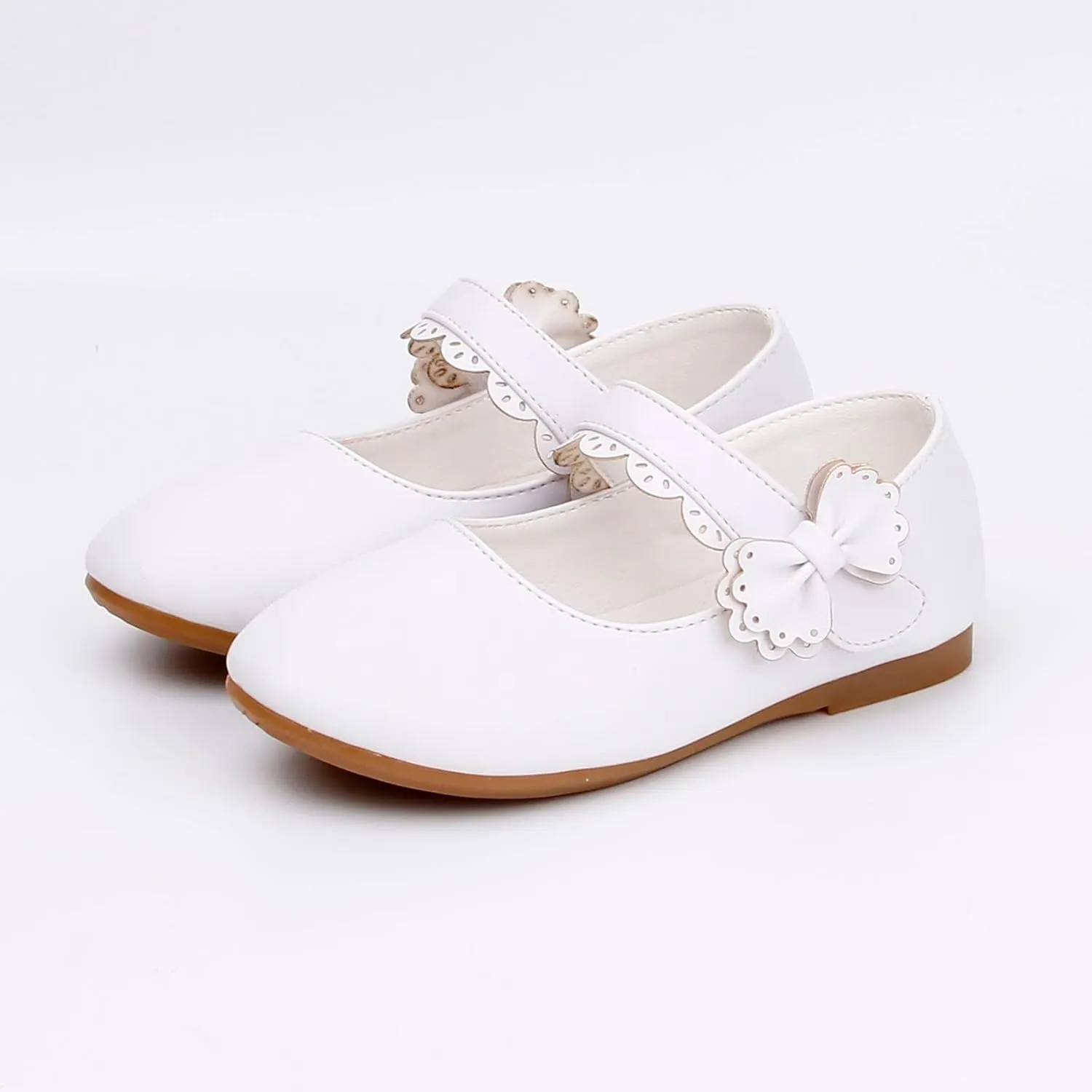 Baby Girls Dress Shoes Flower Girl Kids Mary Jane Ballet Flats Bow Wedding School Party Communion Shoes