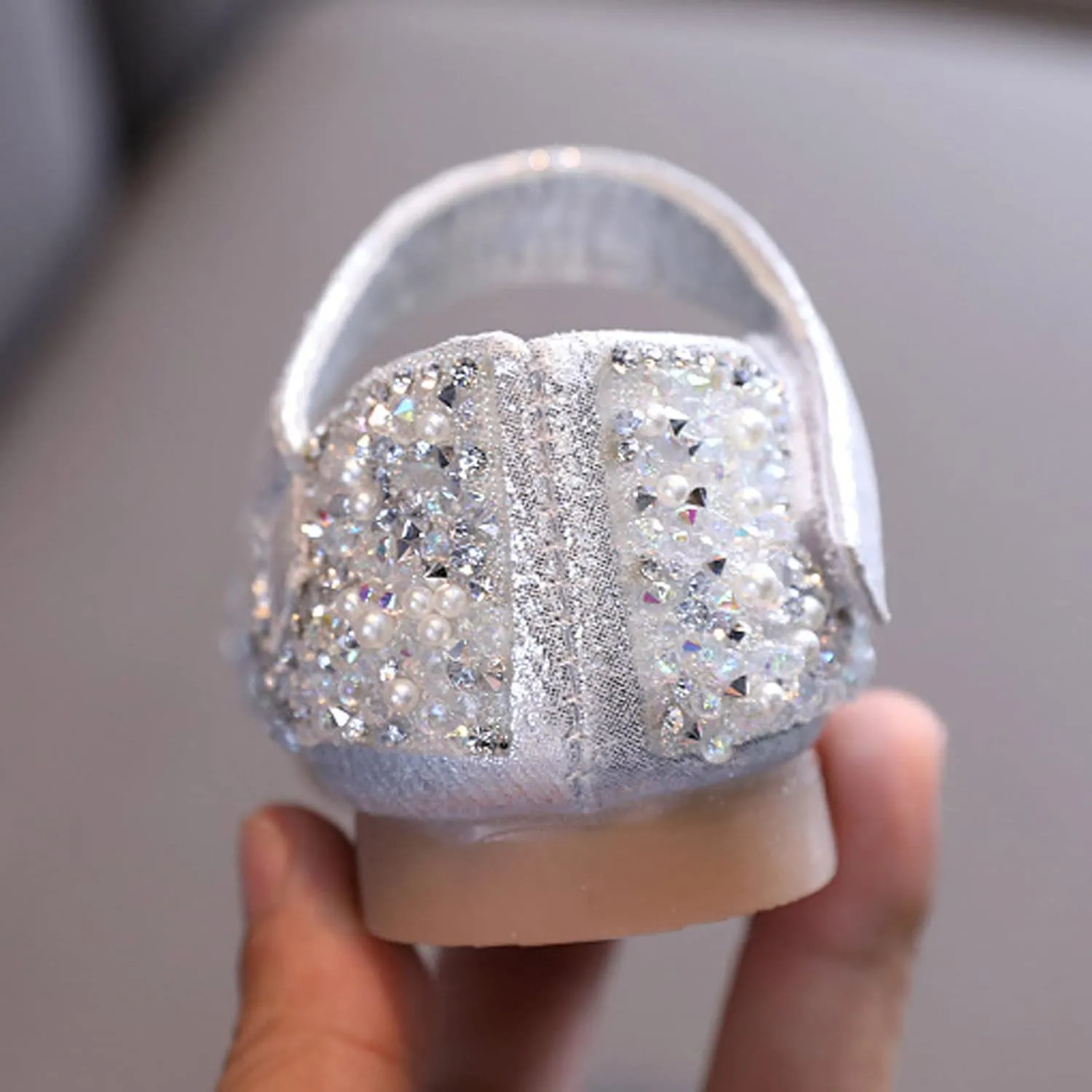 Baby Girls Mary Jane Dress Shoes Rhinestones Flower Girl Wedding Party Shoes Ballet Flats Toddler Sandals