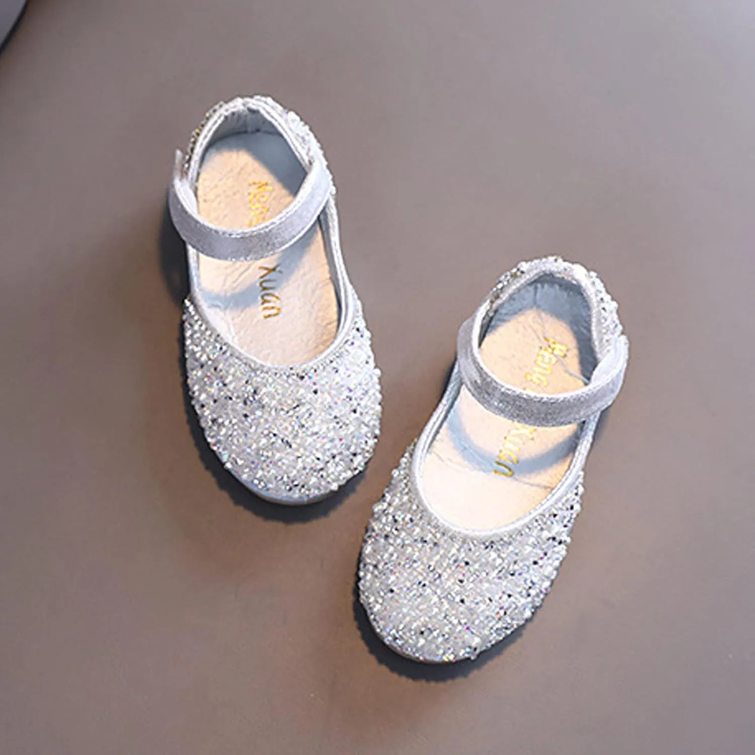 Baby Girls Mary Jane Dress Shoes Rhinestones Flower Girl Wedding Party Shoes Ballet Flats Toddler Sandals