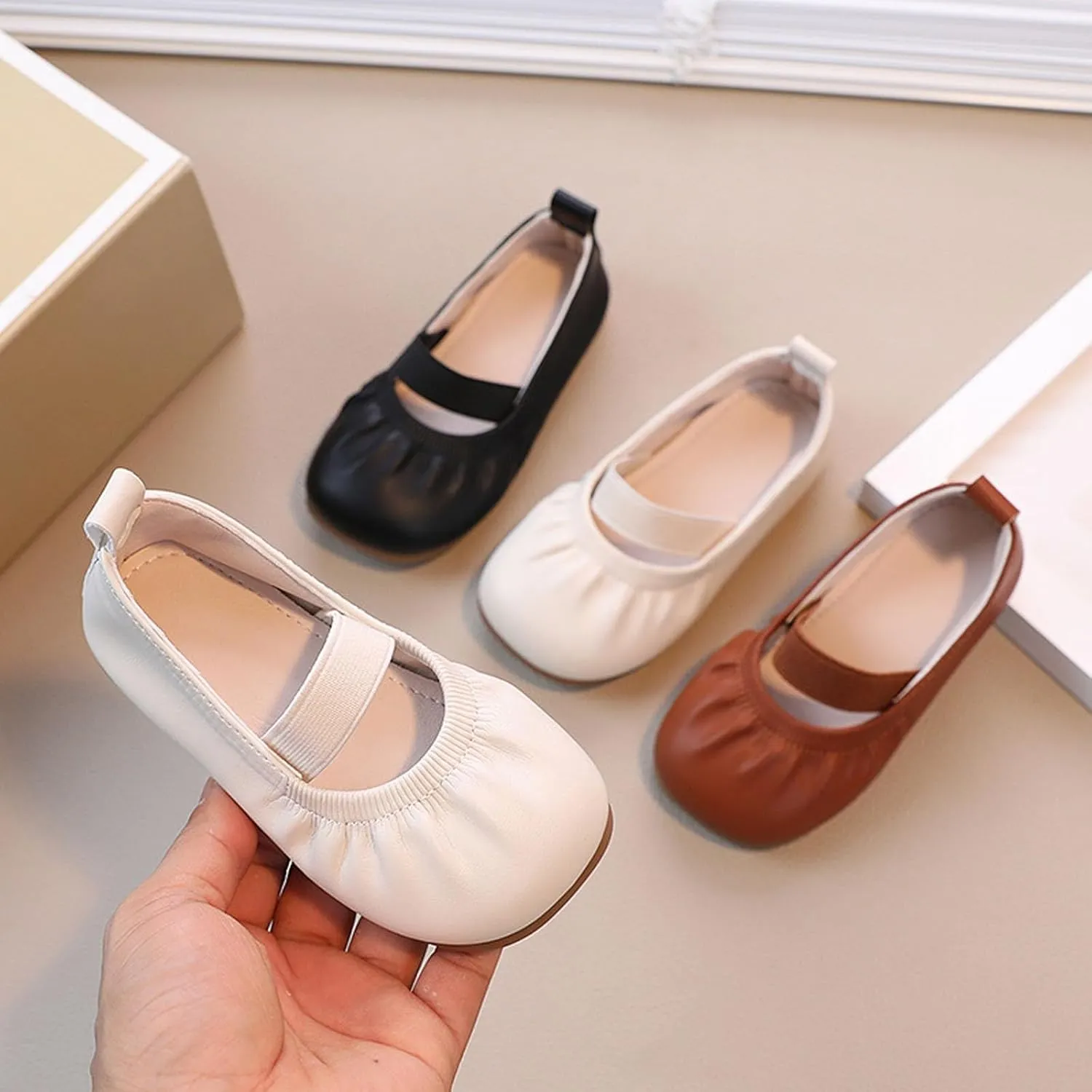 Ballet Shoes for Girls Toddler Dance Slippers Soft Leather Ballerina Mary Jane Flat𝘀 for Toddler/Little/Big Kid