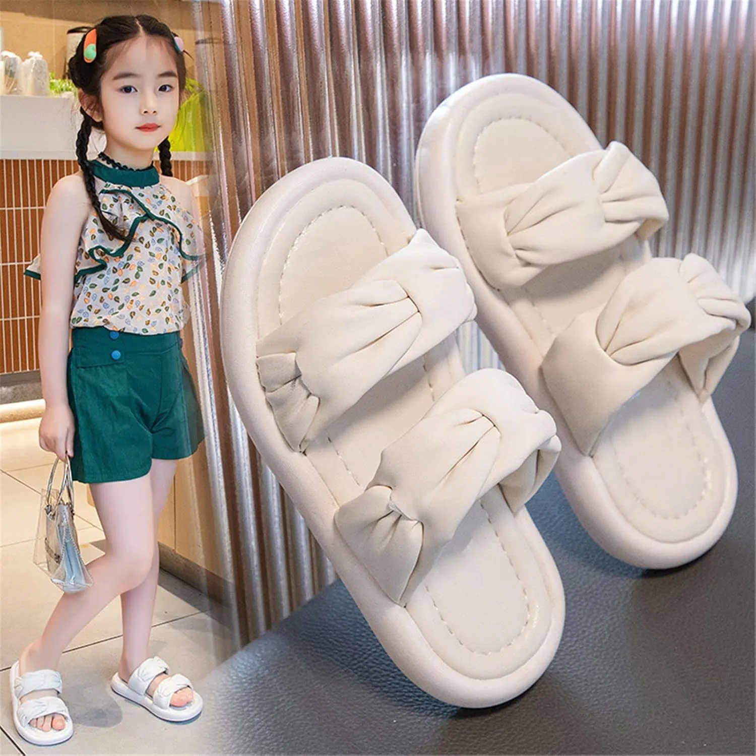 Beach Slippers Summer Sliders Sandals Open Toe Soft Slippers Bathroom Pool Shower Anti-Slip Shoes Flip Flops