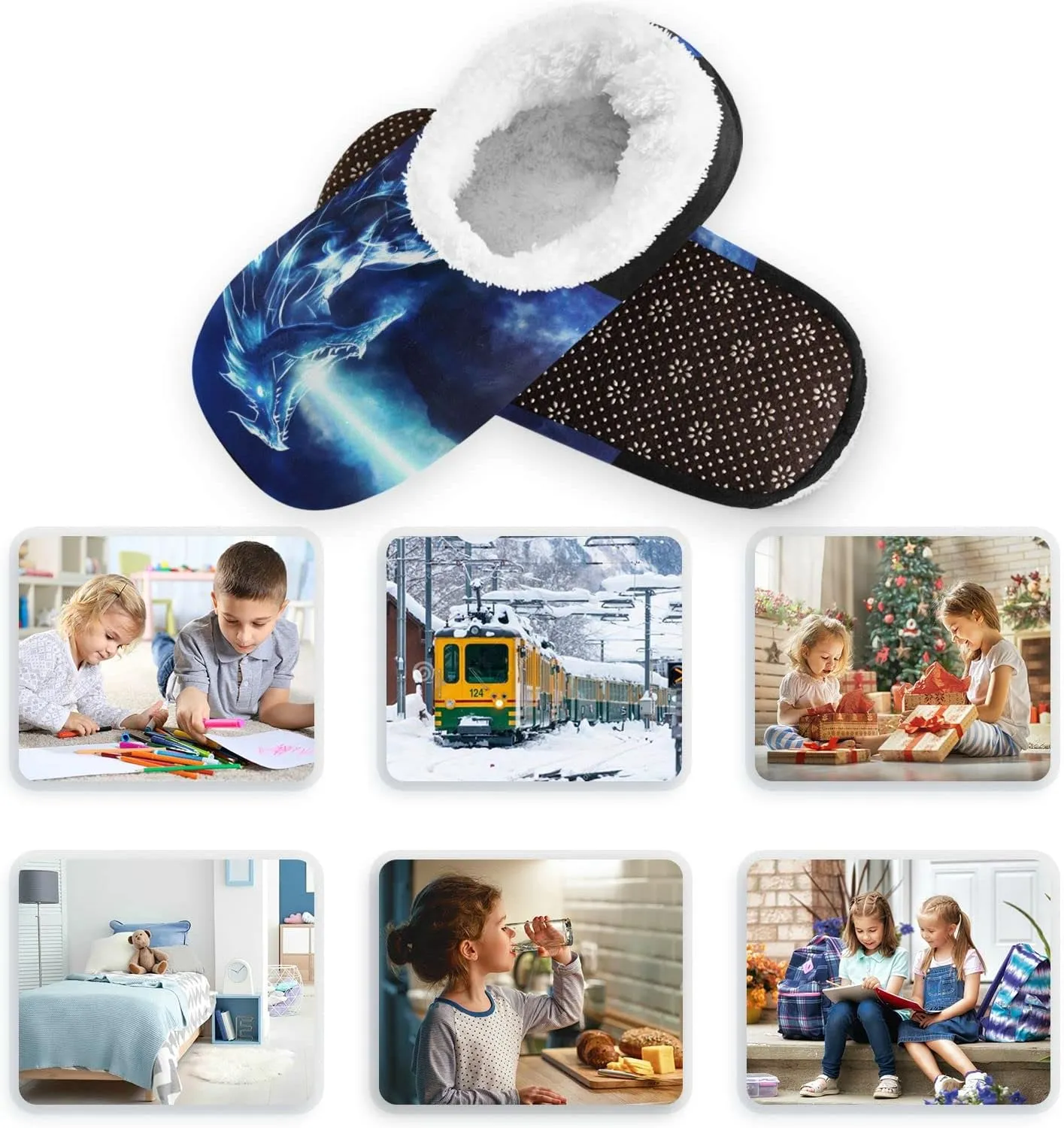 Bees Honey Honeycombs Boys Girls House Slippers Kids toddler Home Shoes Winter Indoor shoes XS