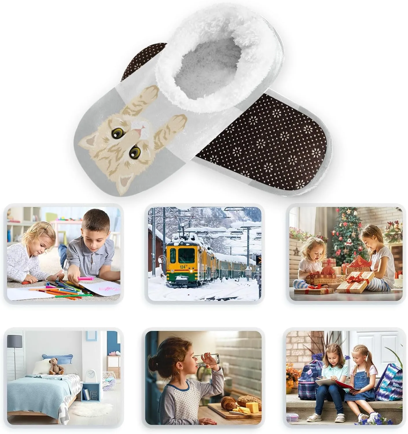 Bees Honey Honeycombs Boys Girls House Slippers Kids toddler Home Shoes Winter Indoor shoes XS