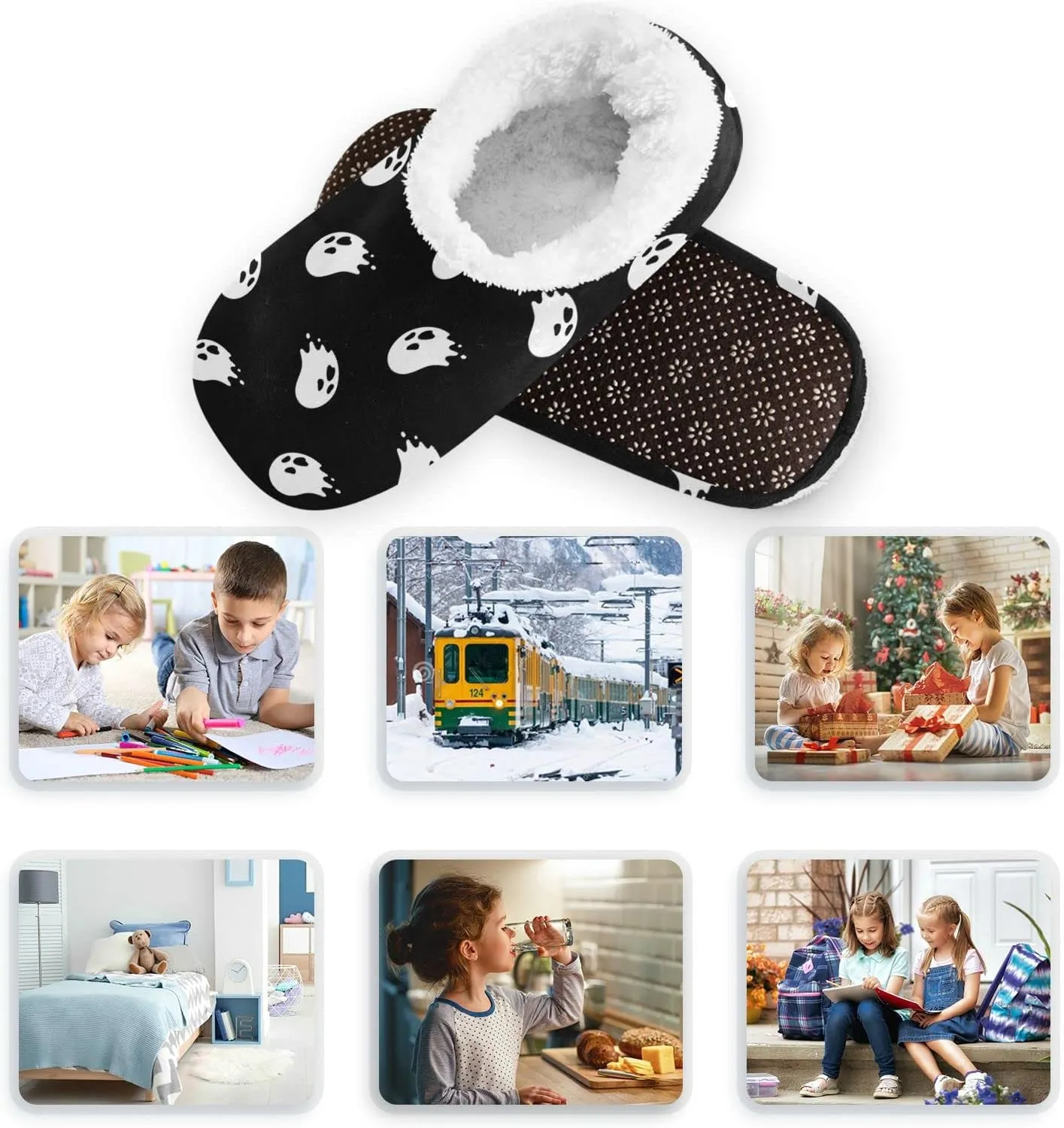Bees Honey Honeycombs Boys Girls House Slippers Kids toddler Home Shoes Winter Indoor shoes XS