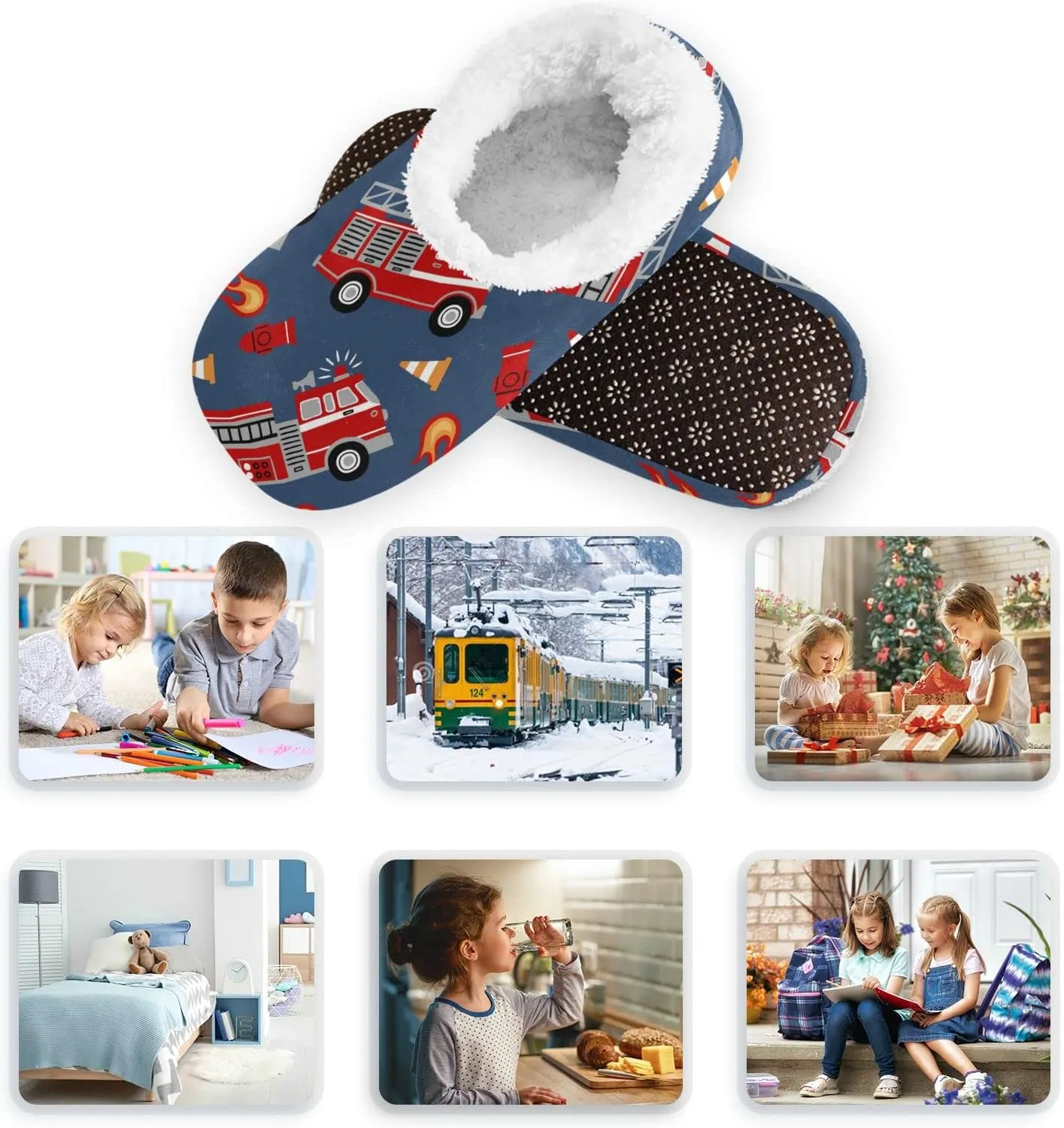Bees Honey Honeycombs Boys Girls House Slippers Kids toddler Home Shoes Winter Indoor shoes XS