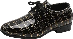 Boys Pointed Toe Dress Shoes Boy’s Dress Oxford Formal Shoes Toddler Lace Up Loafer Wedding Shoes Leather Shoes