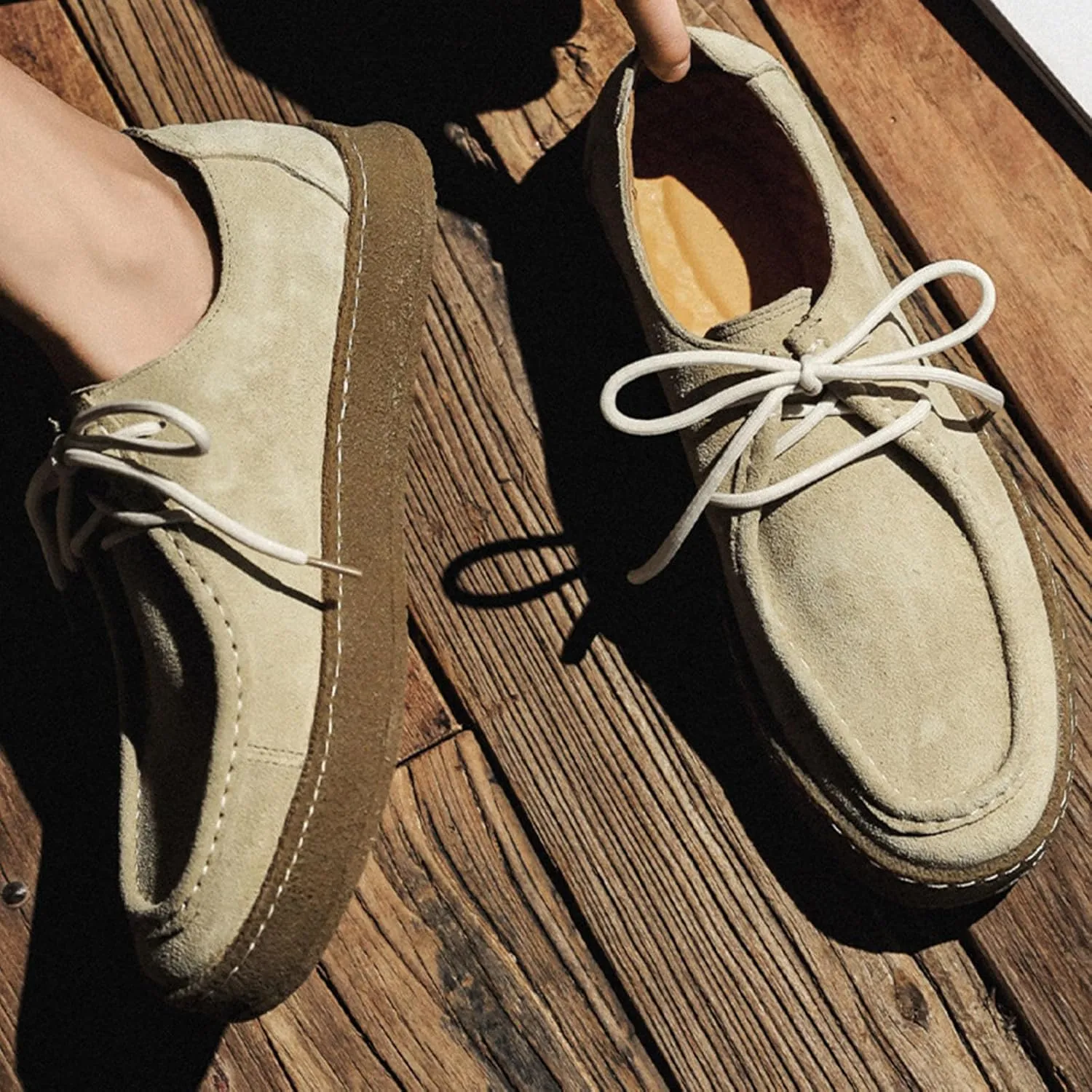 ByErz Men's Penny Loafers Shoes Suede Dress Lace-Up Daily Shoes for Party Wedding Prom