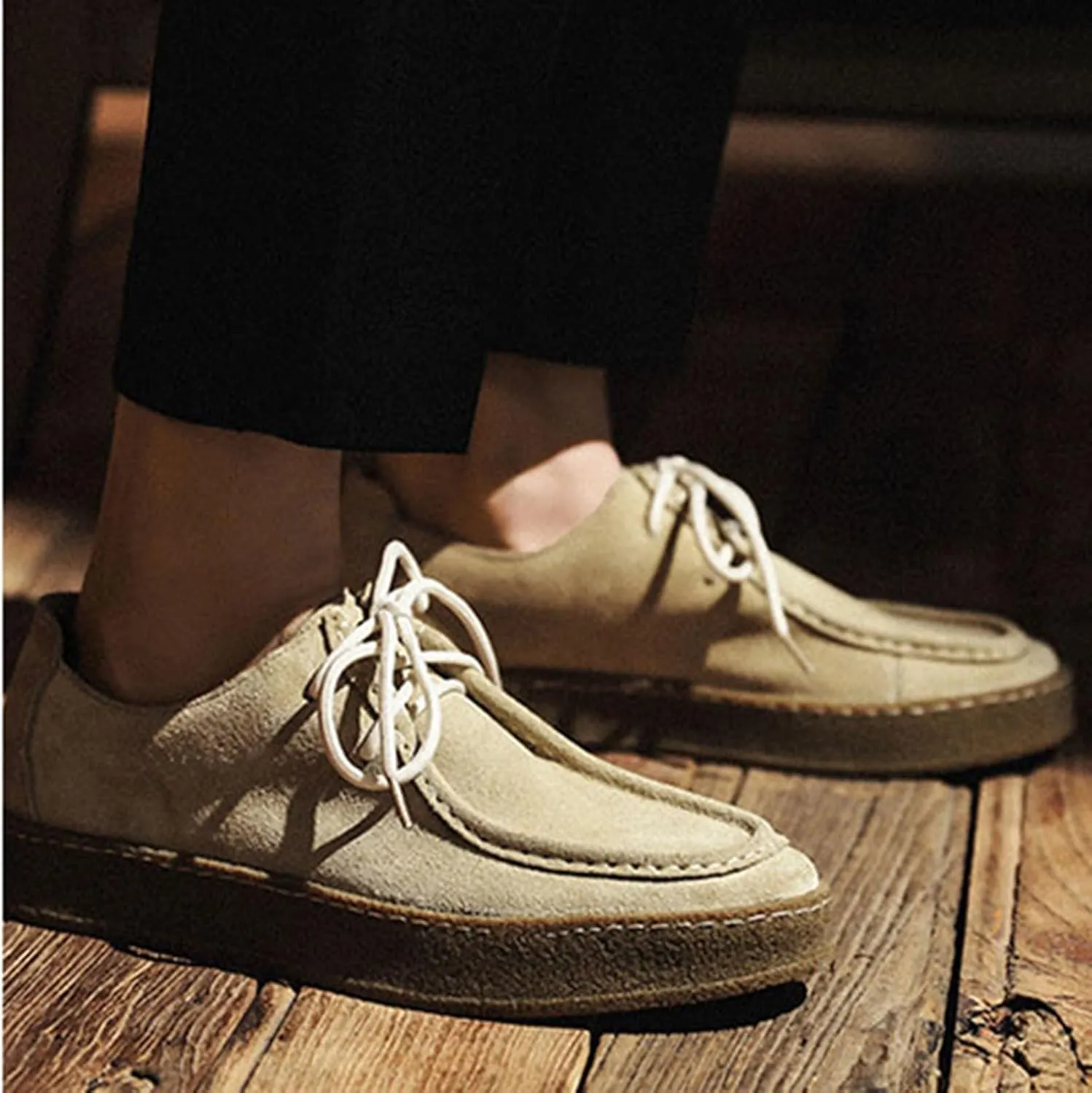 ByErz Men's Penny Loafers Shoes Suede Dress Lace-Up Daily Shoes for Party Wedding Prom