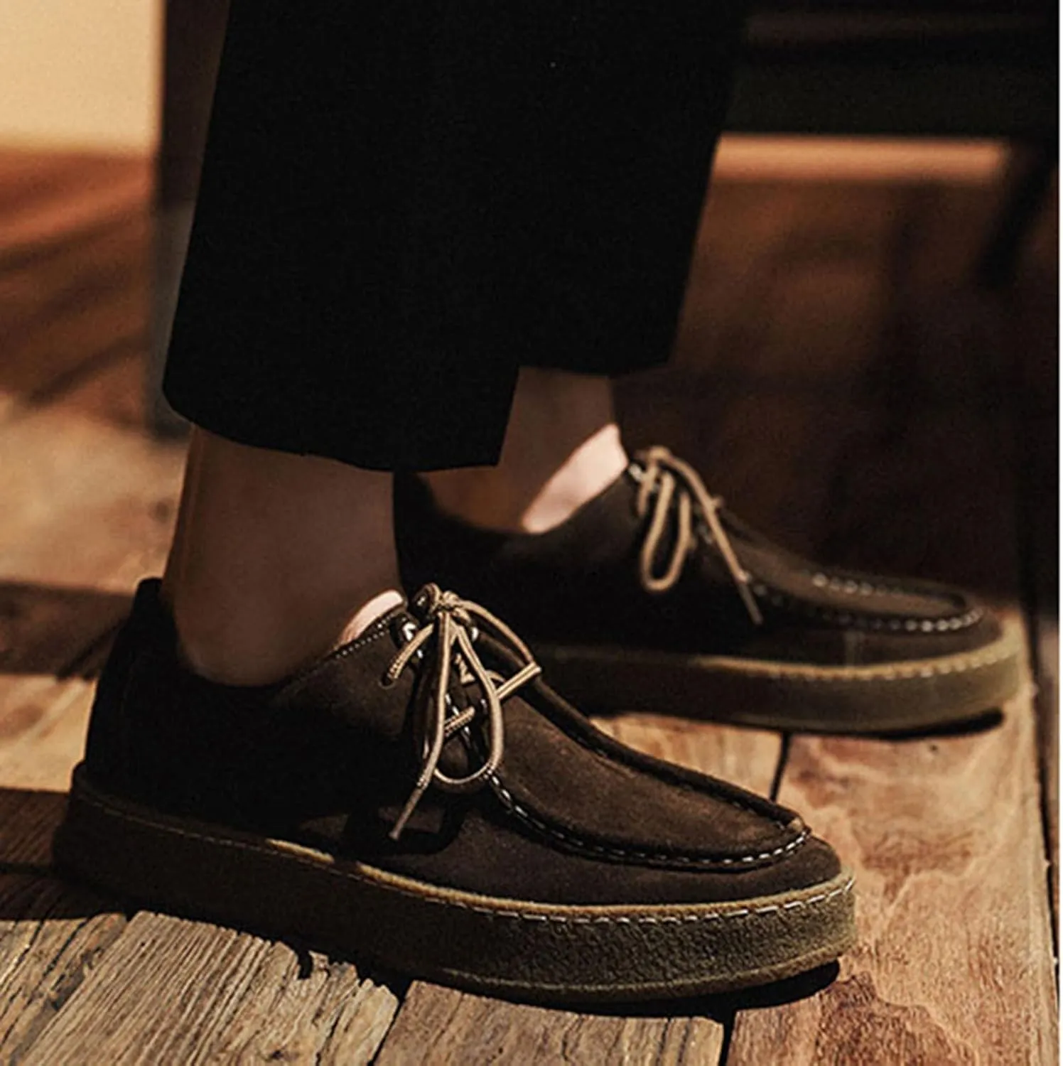 ByErz Men's Penny Loafers Shoes Suede Dress Lace-Up Daily Shoes for Party Wedding Prom