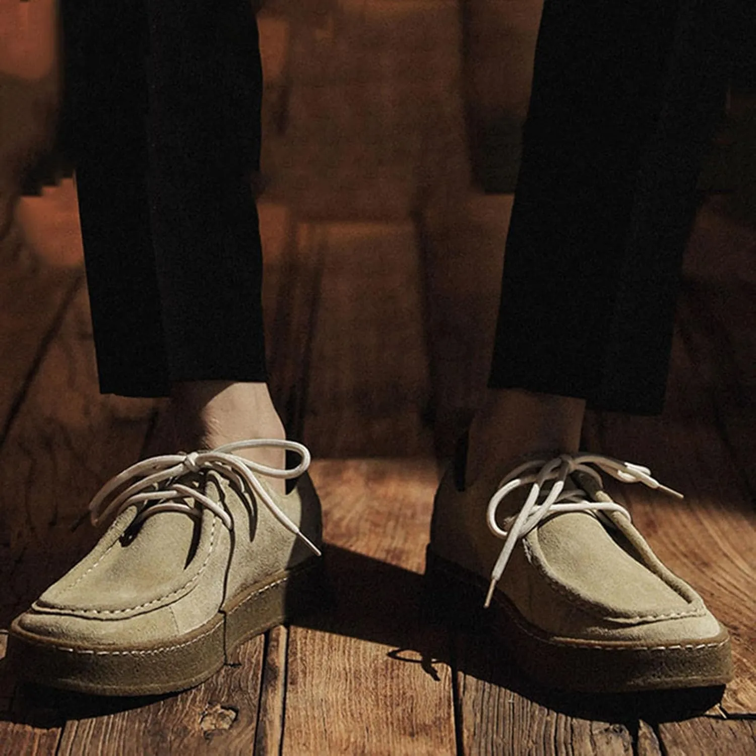 ByErz Men's Penny Loafers Shoes Suede Dress Lace-Up Daily Shoes for Party Wedding Prom
