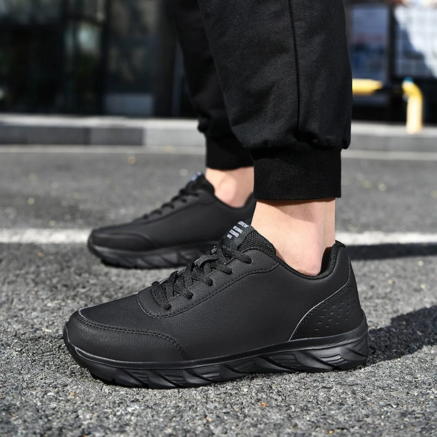 Casual Sport Shoes for Men Fashion Simple Daily Shoes Flat Bottom Lace up Comfortable Lightweight Rubber Sole Sneakers Soft Work Walking Shoe