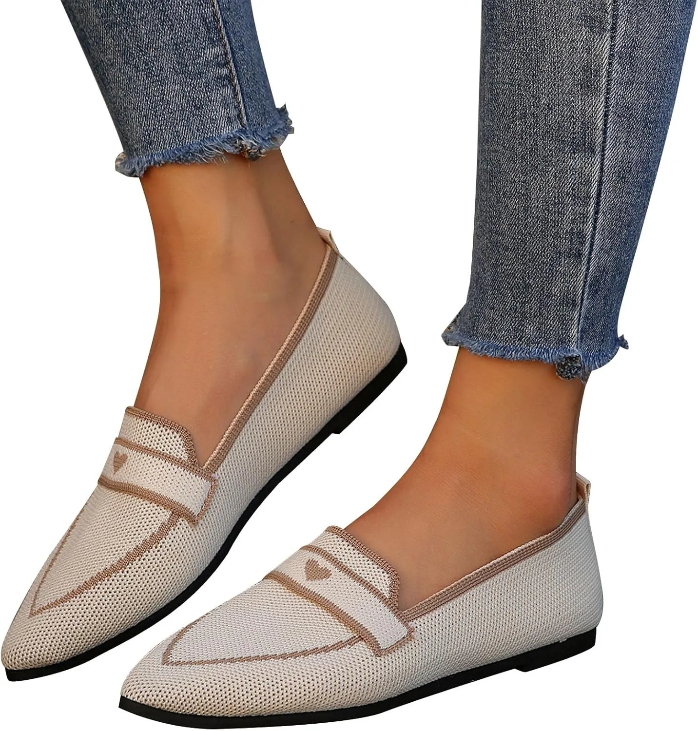 Comfortable Pointed Toe Flats Shoes Women Casual Walking Shoes Comfort Low Heel Shoes Fashion Shoes Basic Shoe
