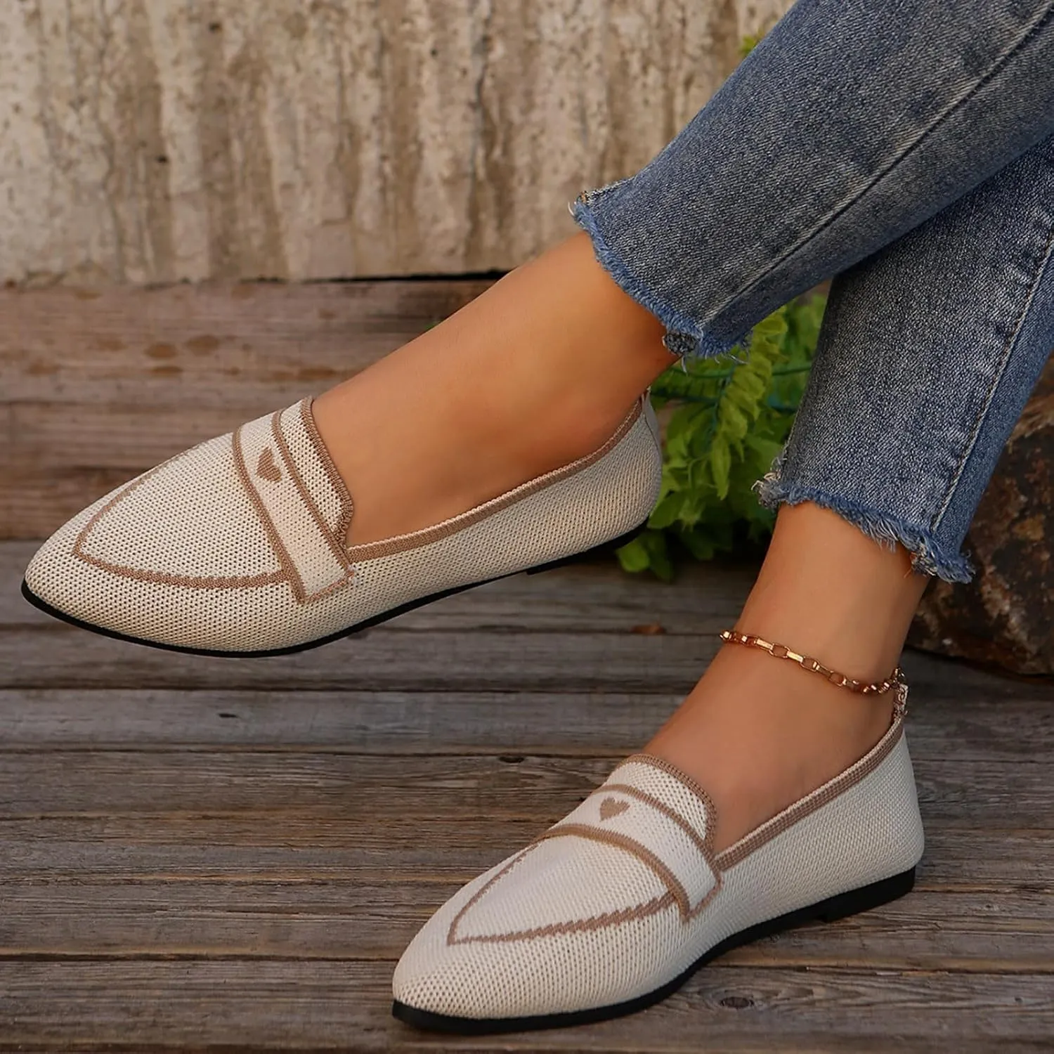 Comfortable Pointed Toe Flats Shoes Women Casual Walking Shoes Comfort Low Heel Shoes Fashion Shoes Basic Shoe