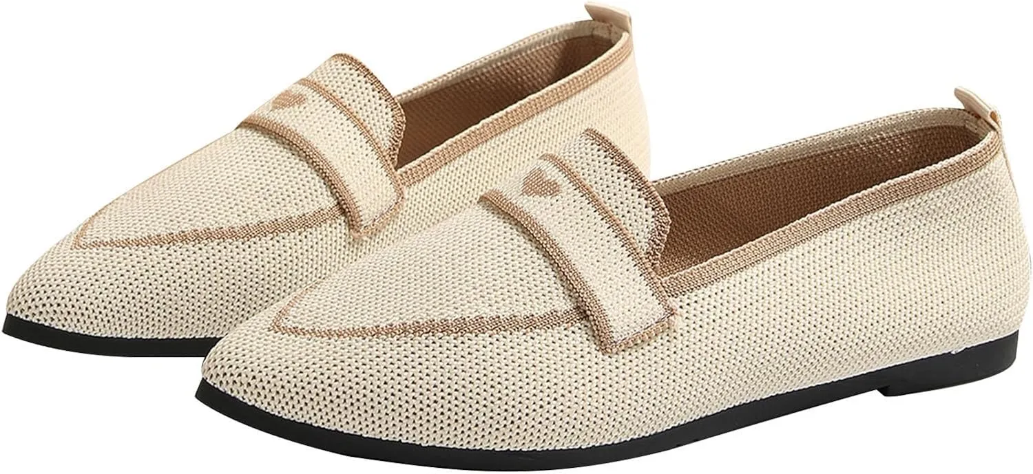 Comfortable Pointed Toe Flats Shoes Women Casual Walking Shoes Comfort Low Heel Shoes Fashion Shoes Basic Shoe