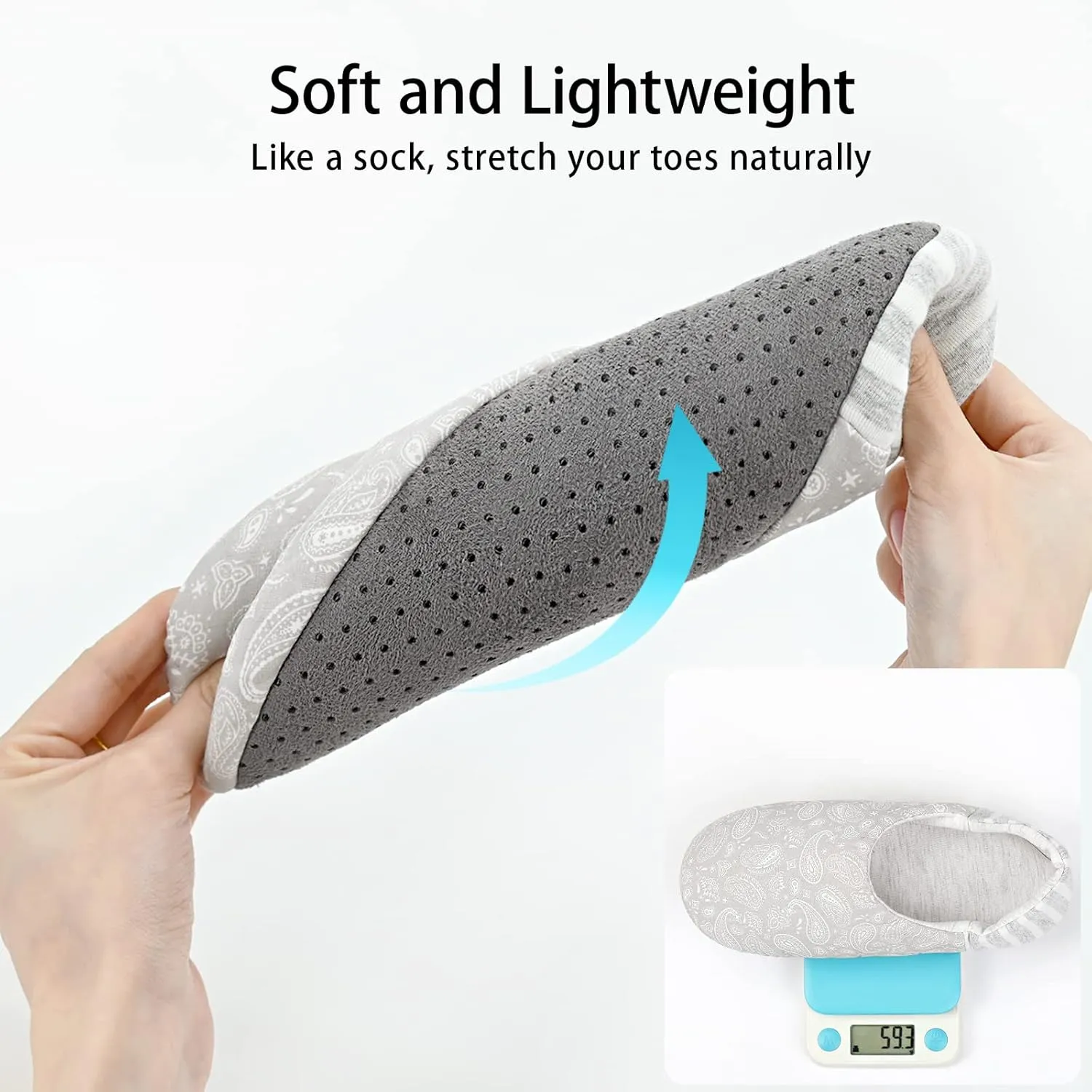 DICUIRD Ballerina House Slippers for Women, Anti-Skid Comfy Warm Ballet Style Slippers