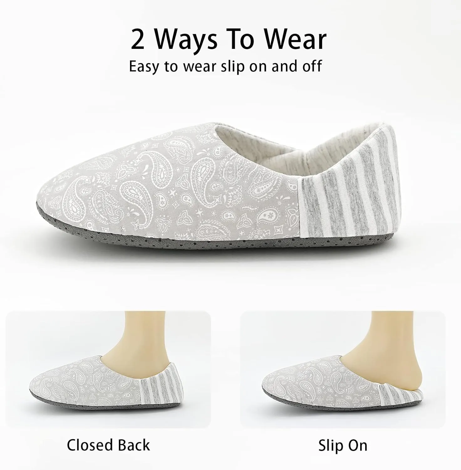 DICUIRD Ballerina House Slippers for Women, Anti-Skid Comfy Warm Ballet Style Slippers