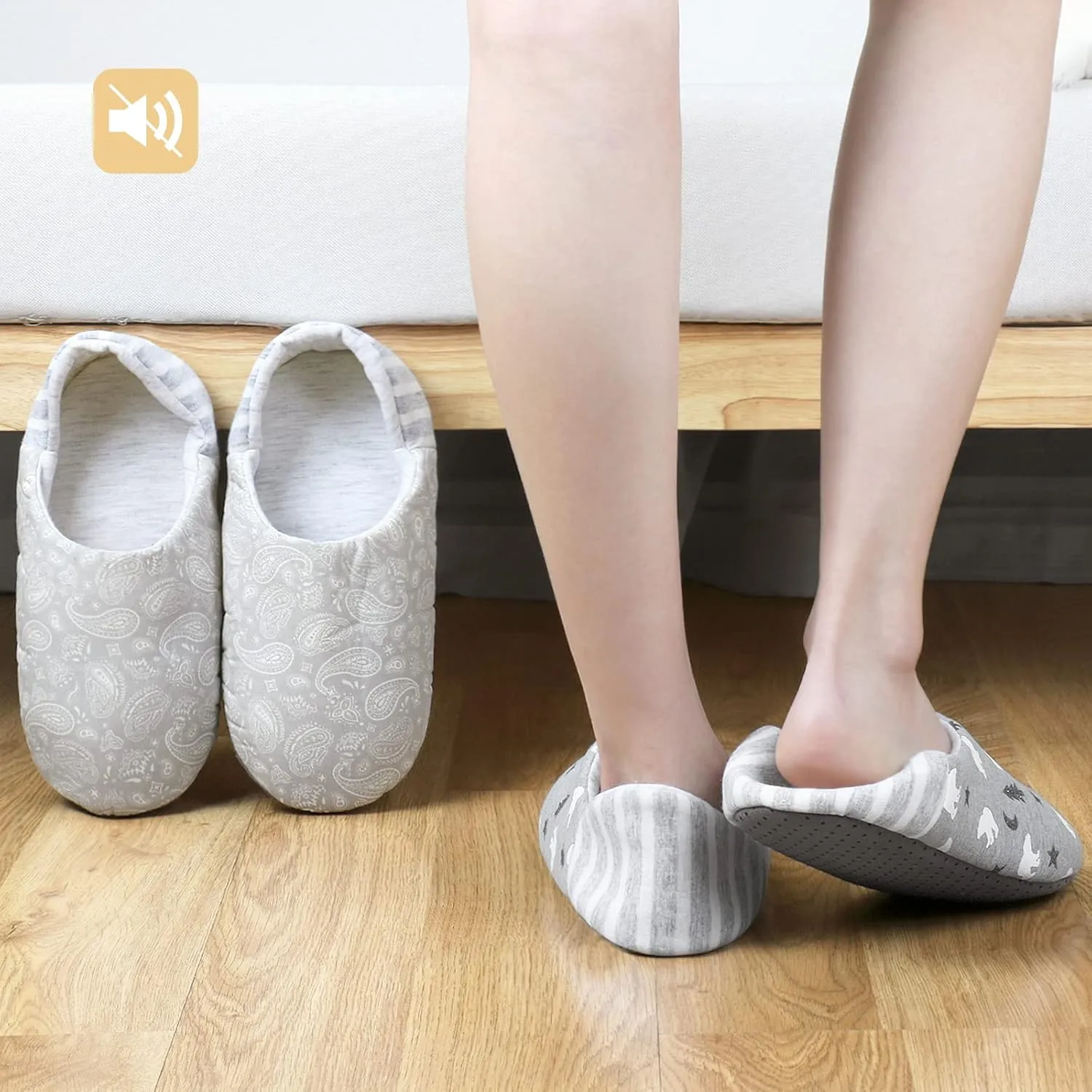 DICUIRD Ballerina House Slippers for Women, Anti-Skid Comfy Warm Ballet Style Slippers