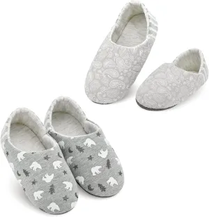 DICUIRD Ballerina House Slippers for Women, Anti-Skid Comfy Warm Ballet Style Slippers