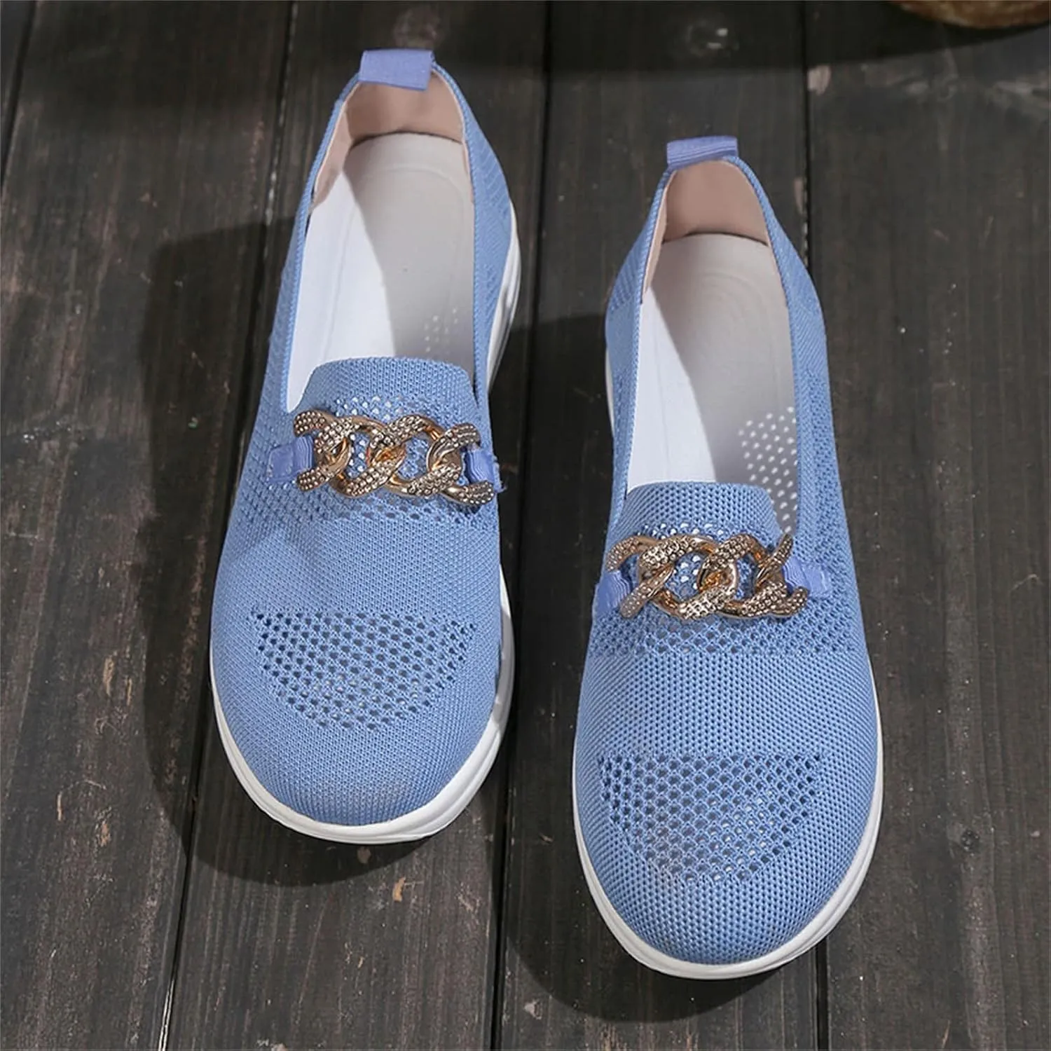 Eduavar Sneakers for Women Trendy, Womens Shoes Sneakers Breathable Mesh Sneakers Platform Low Heel Shoes Walking Sneakers