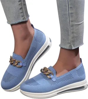 Eduavar Sneakers for Women Trendy, Womens Shoes Sneakers Breathable Mesh Sneakers Platform Low Heel Shoes Walking Sneakers