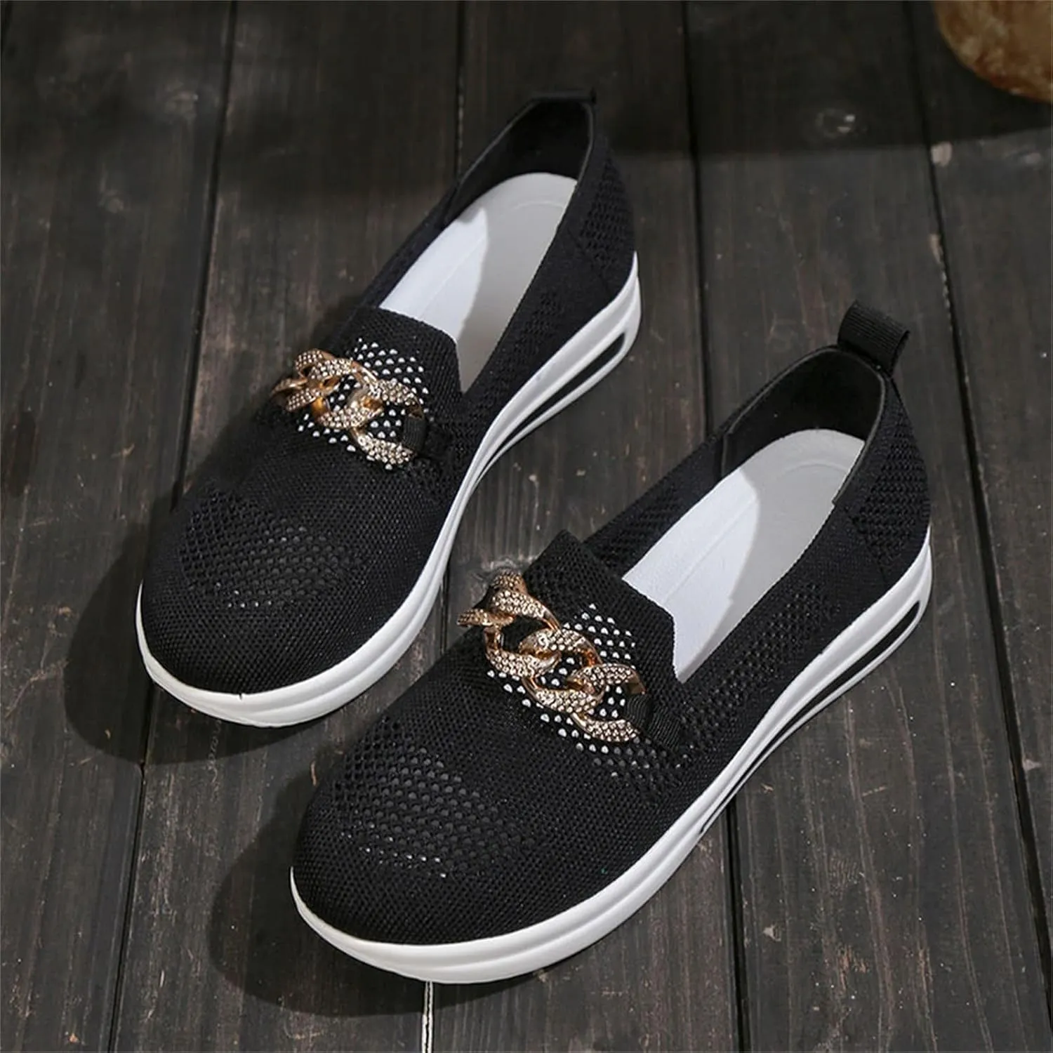 Eduavar Sneakers for Women Trendy, Womens Shoes Sneakers Breathable Mesh Sneakers Platform Low Heel Shoes Walking Sneakers
