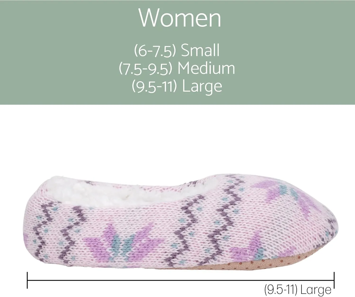 Elanze Designs Nordic Snow Womens Plush Lined Cozy Non Slip Indoor Soft Slippers