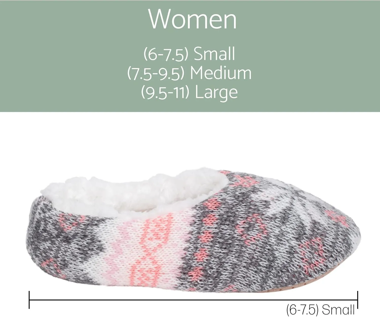 Elanze Designs Nordic Snow Womens Plush Lined Cozy Non Slip Indoor Soft Slippers
