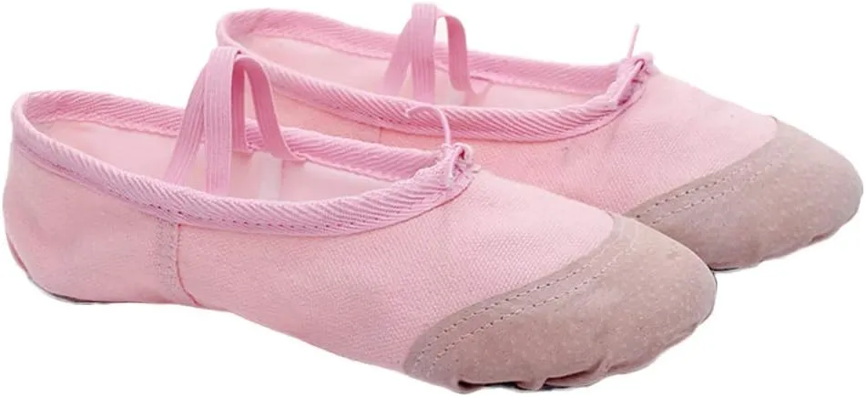 EXCEART 1 Pair Ballet Shoes Yoga Shoes Foldable Flats Shoes Girls Dance Dress Heels for Kids Soft Slippers for Women Full Sole Dance Shoes Kids Slippers Aldult Children Pink