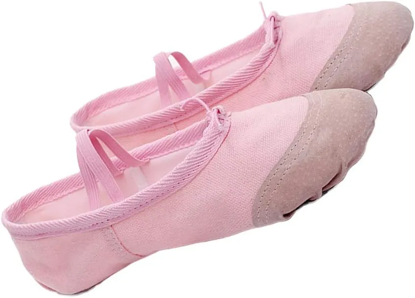 EXCEART 1 Pair Ballet Shoes Yoga Shoes Foldable Flats Shoes Girls Dance Dress Heels for Kids Soft Slippers for Women Full Sole Dance Shoes Kids Slippers Aldult Children Pink