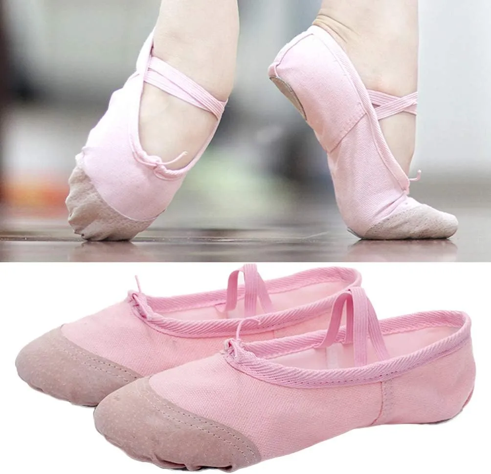 EXCEART 1 Pair Ballet Shoes Yoga Shoes Foldable Flats Shoes Girls Dance Dress Heels for Kids Soft Slippers for Women Full Sole Dance Shoes Kids Slippers Aldult Children Pink