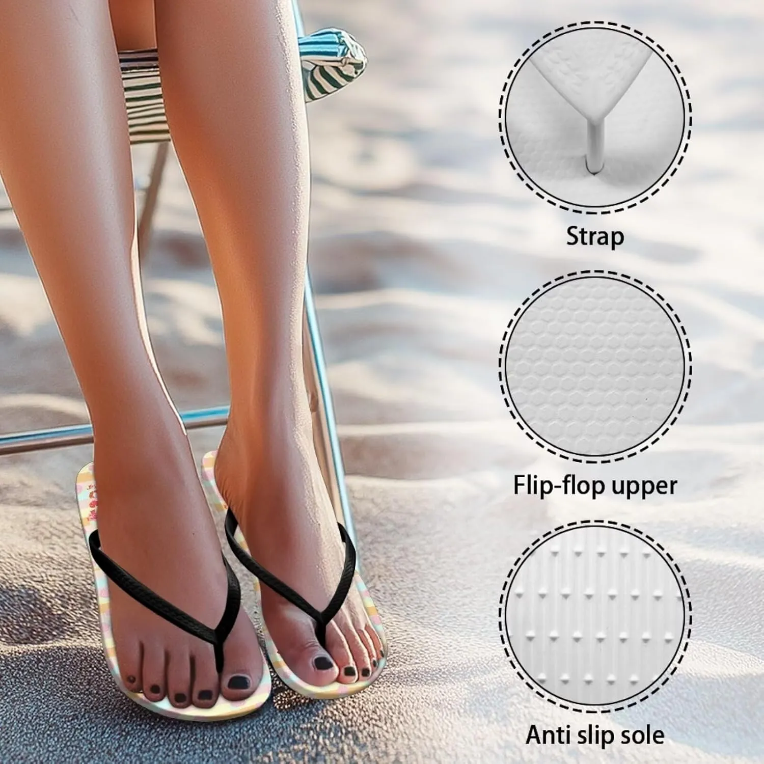Fashion 2025 Flip Flops for Women Summer Non-Slip Soft Slippers Comfortable Women's Thong Sandals with EVA Sole
