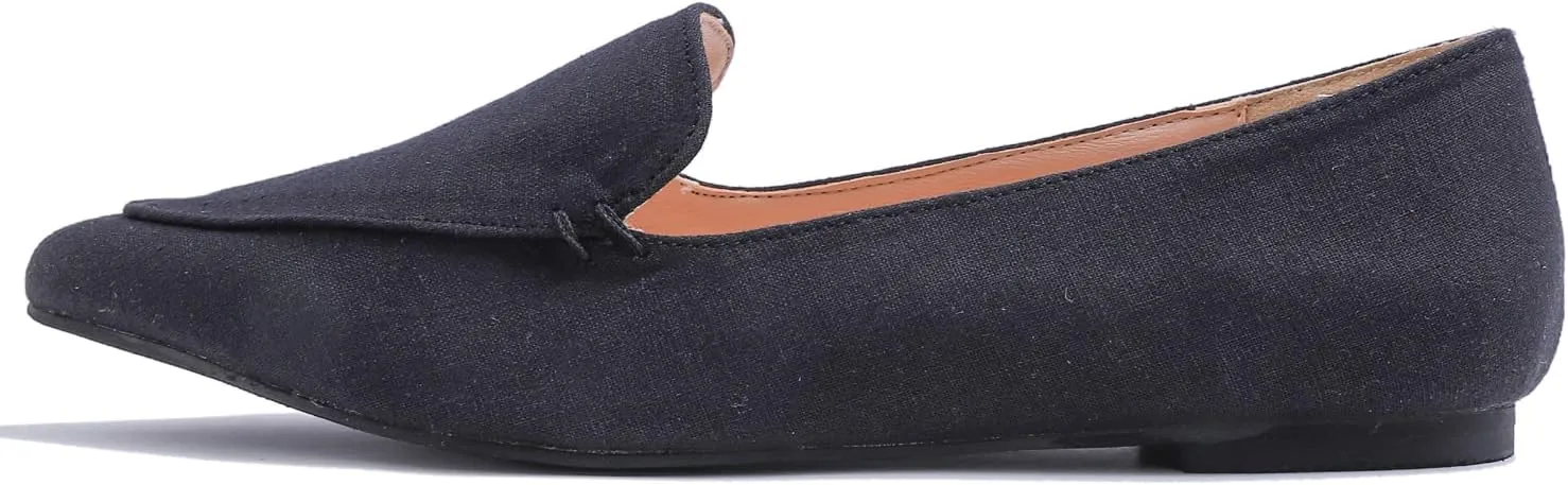 FEVERSOLE Women's Loafer Flat Pointed Fashion Slip On Comfort Driving Office Shoes