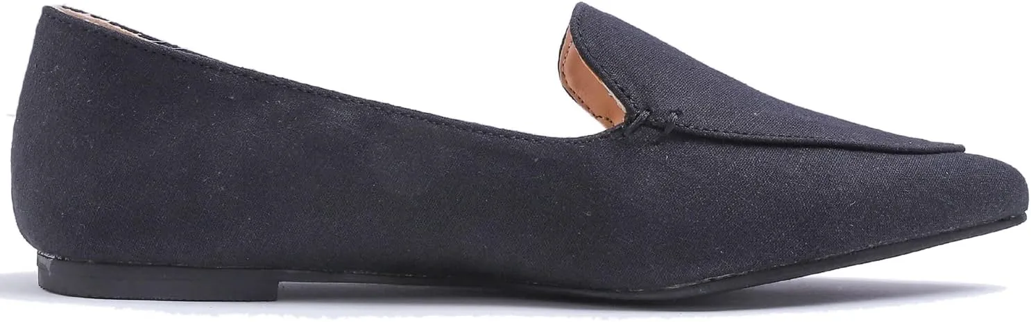 FEVERSOLE Women's Loafer Flat Pointed Fashion Slip On Comfort Driving Office Shoes