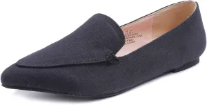 FEVERSOLE Women's Loafer Flat Pointed Fashion Slip On Comfort Driving Office Shoes