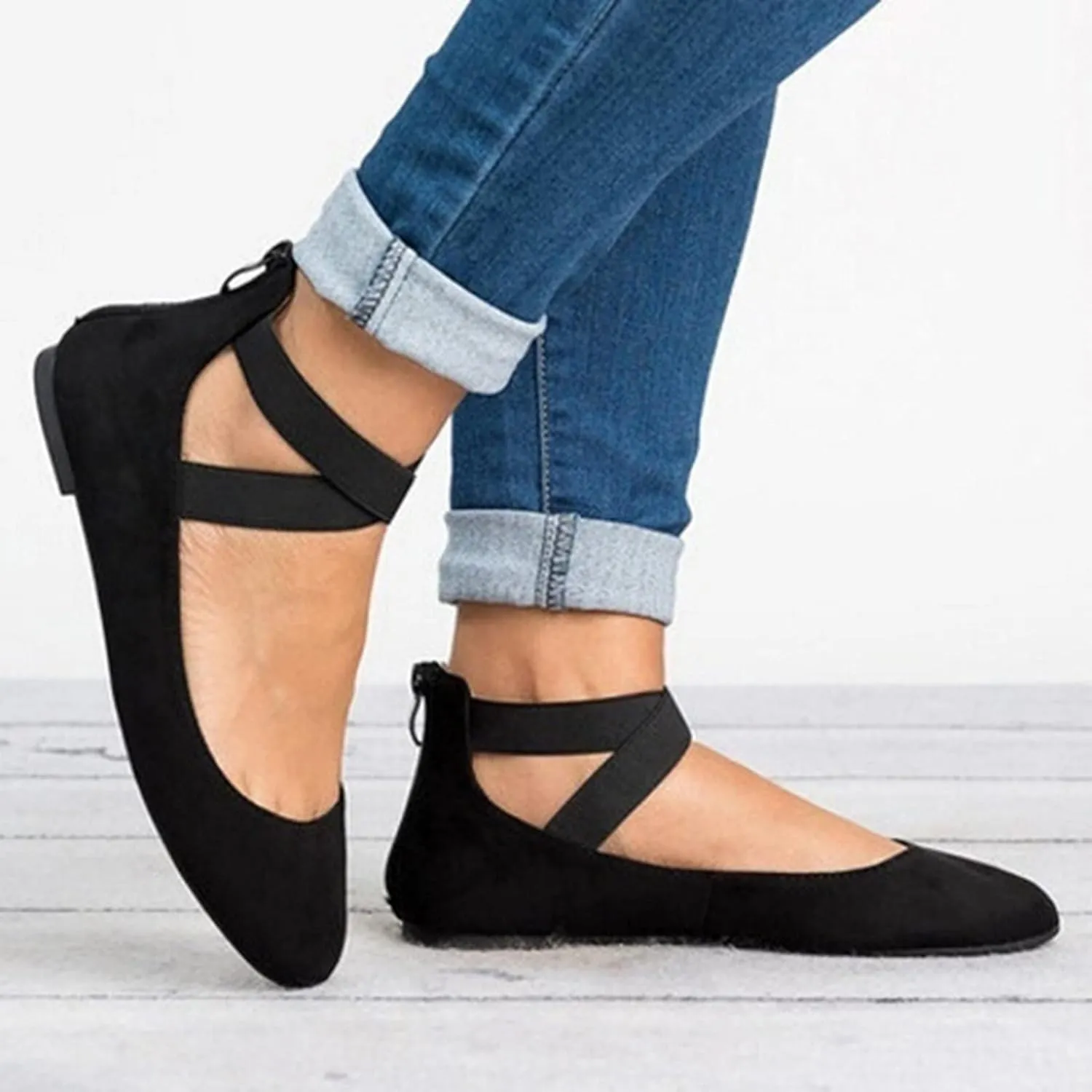 Flats for Women Suede Slip On Loafers Ballet Flat Shoes Dressy Office Shoes Comfort Wide Office Shoes Business Shoes