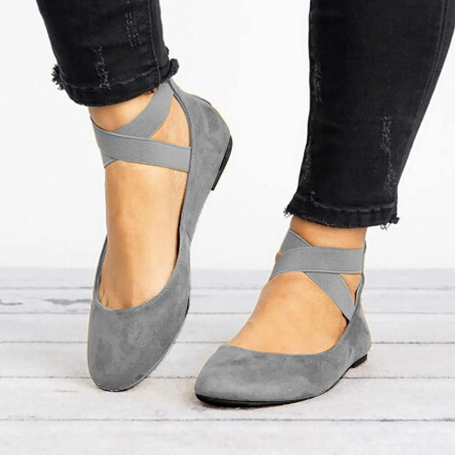 Flats for Women Suede Slip On Loafers Ballet Flat Shoes Dressy Office Shoes Comfort Wide Office Shoes Business Shoes