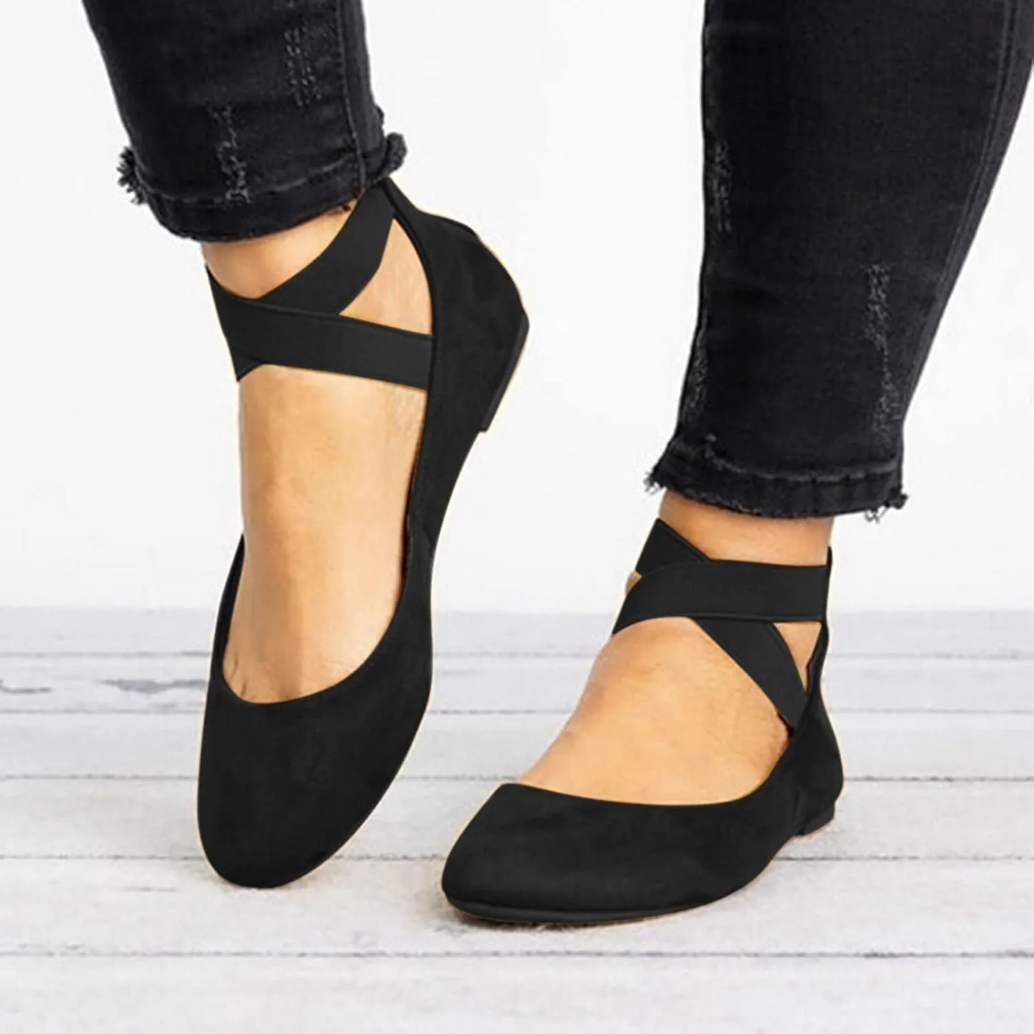 Flats for Women Suede Slip On Loafers Ballet Flat Shoes Dressy Office Shoes Comfort Wide Office Shoes Business Shoes