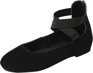 Flats for Women Suede Slip On Loafers Ballet Flat Shoes Dressy Office Shoes Comfort Wide Office Shoes Business Shoes